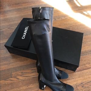 Chanel Lambskin Black Boots